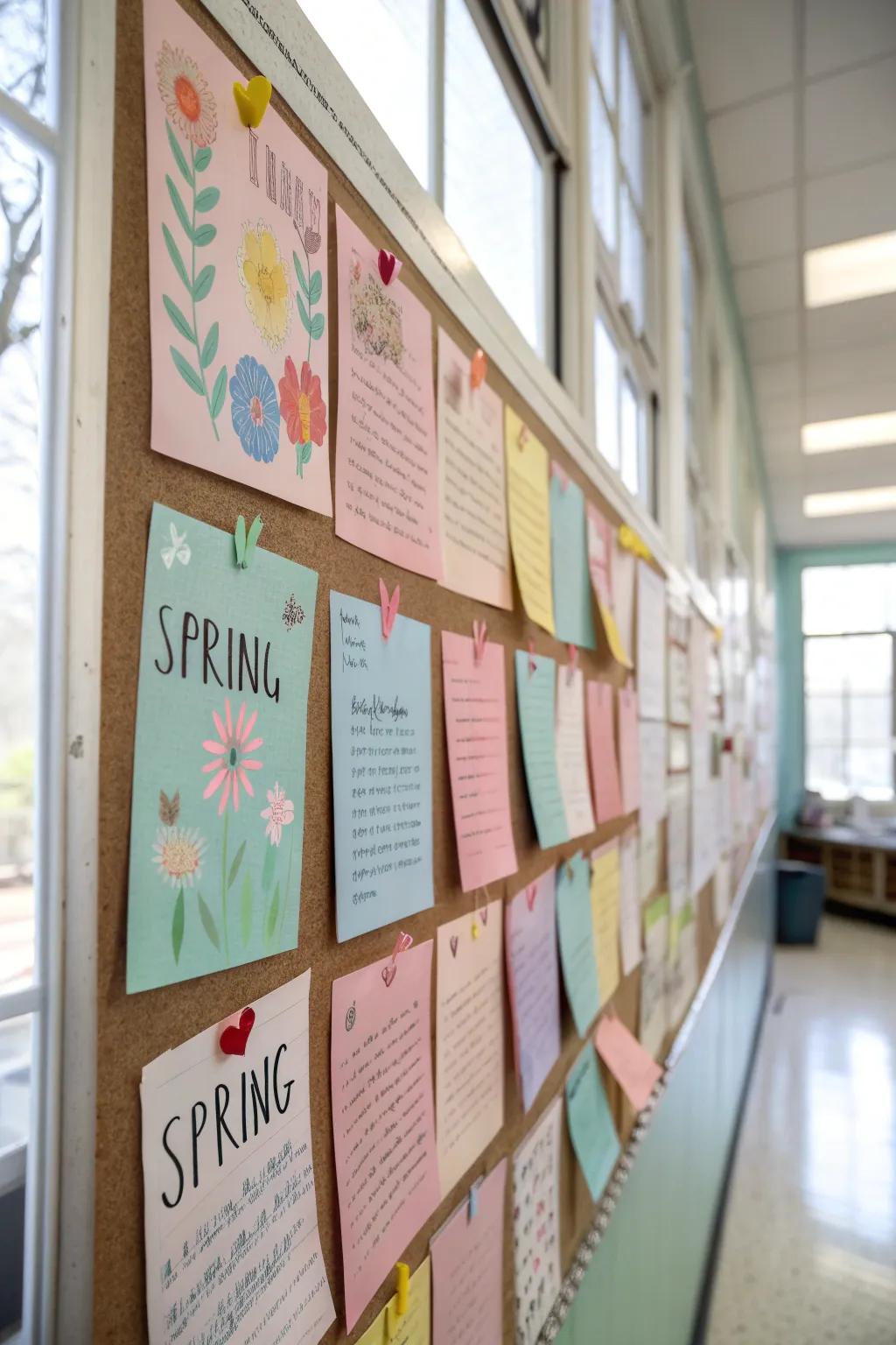 A mood board showcasing a collection of spring-themed quotes.