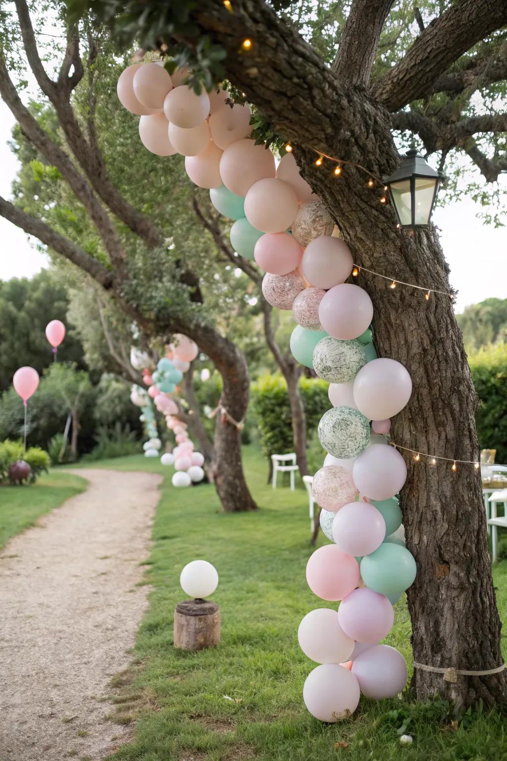 Add a hint of refinement by using pastel balloon garlands.