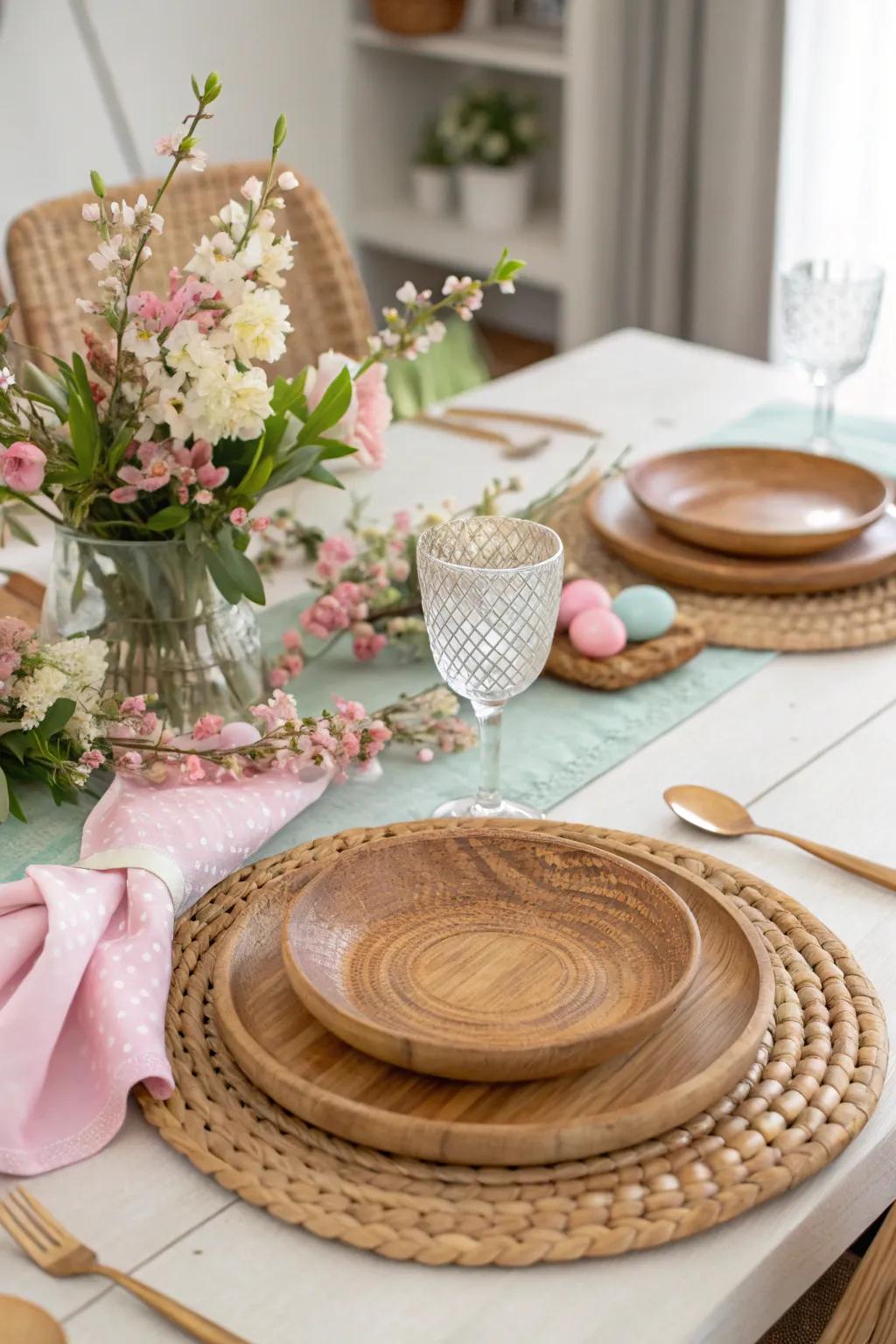 Natural elements bring warmth and texture.
