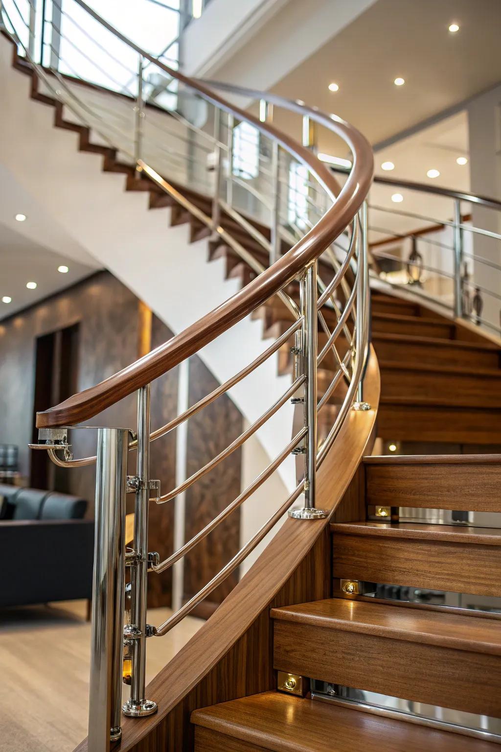 Enrich your staircase's appeal through diverse textures.