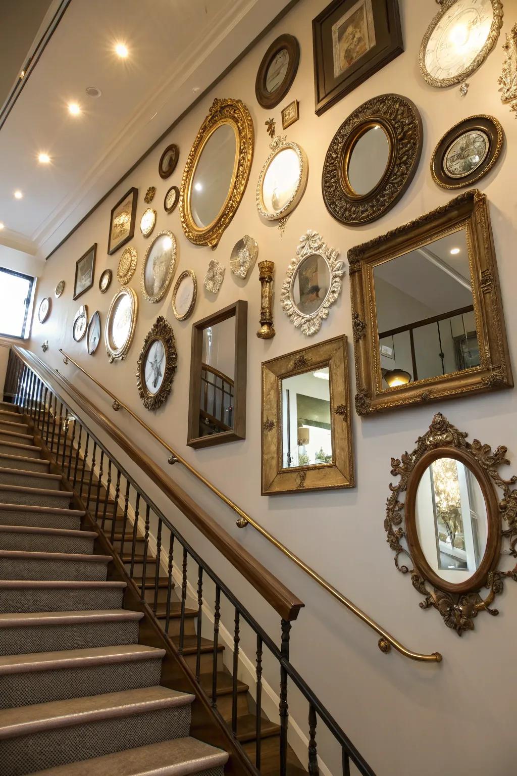 A unique collection display conveys character and spins a narrative on your stairwell wall.