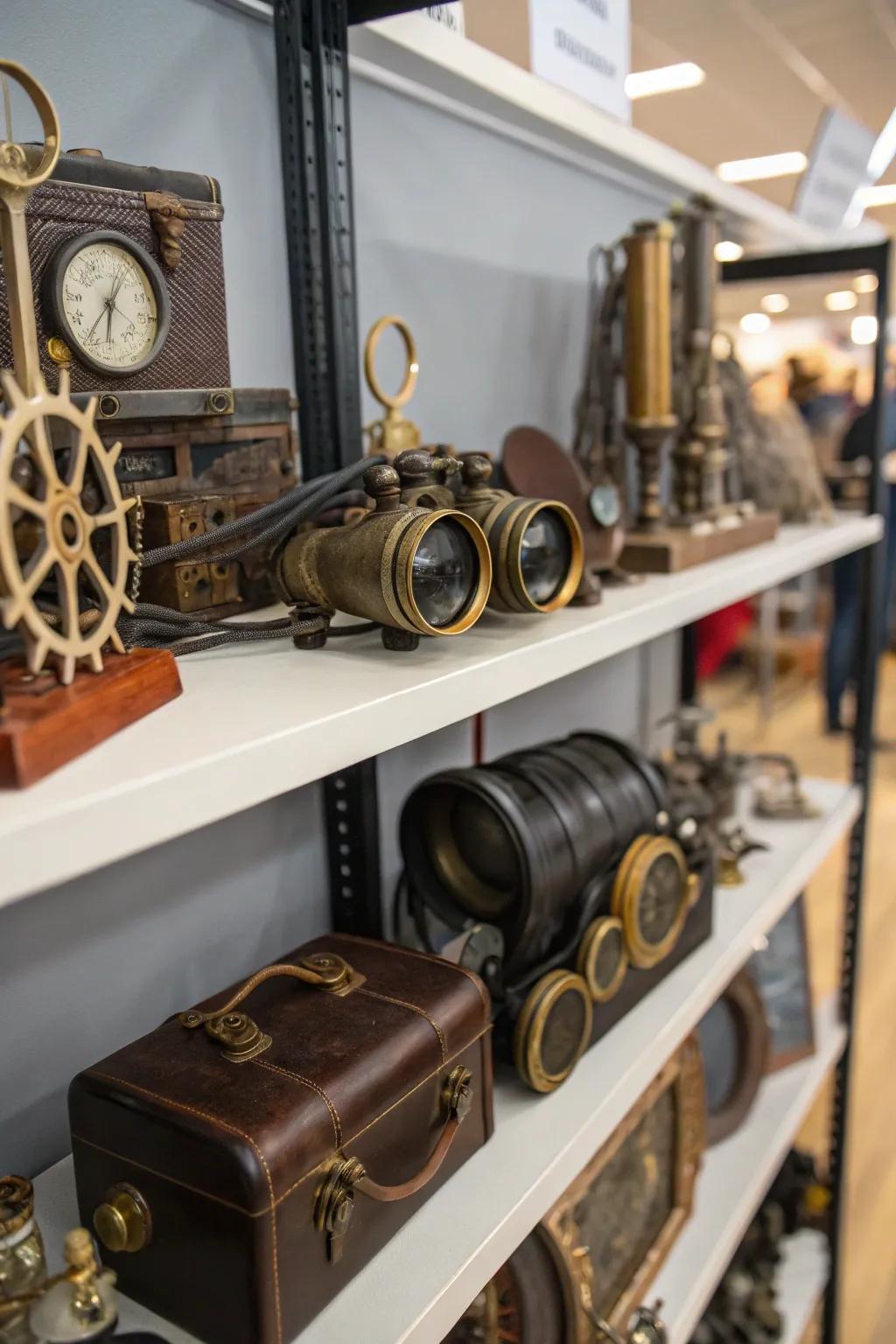 Steampunk gadgets introduce playfulness and intrigue into your decorations.