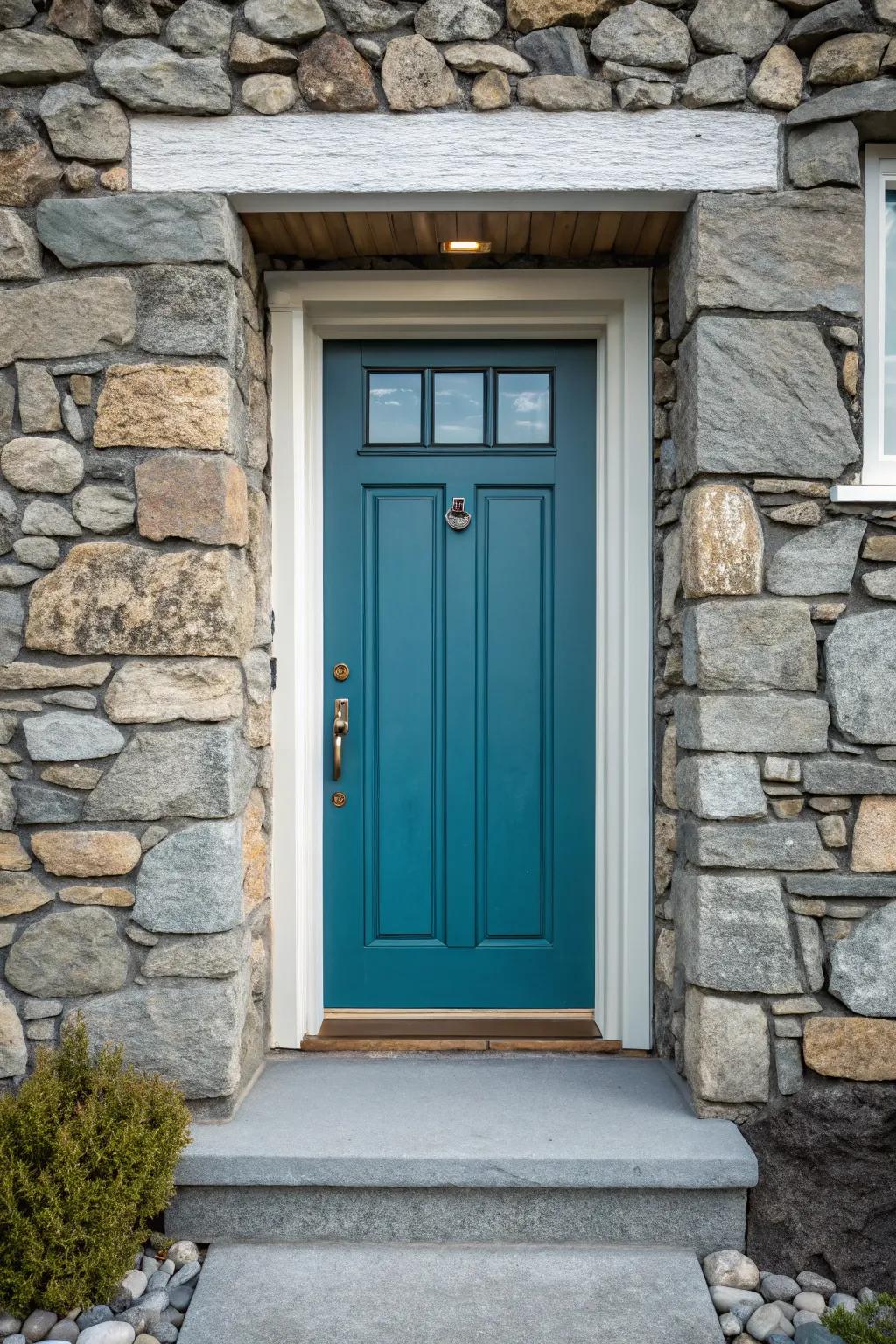 Contrasting stone shades add visual interest.