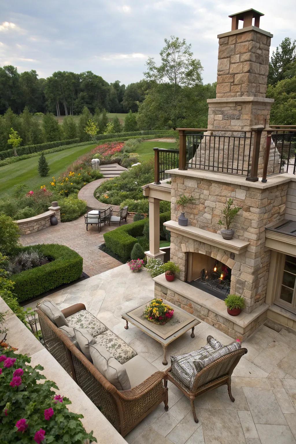 Dynamic areas thanks to multi-level patio integration.