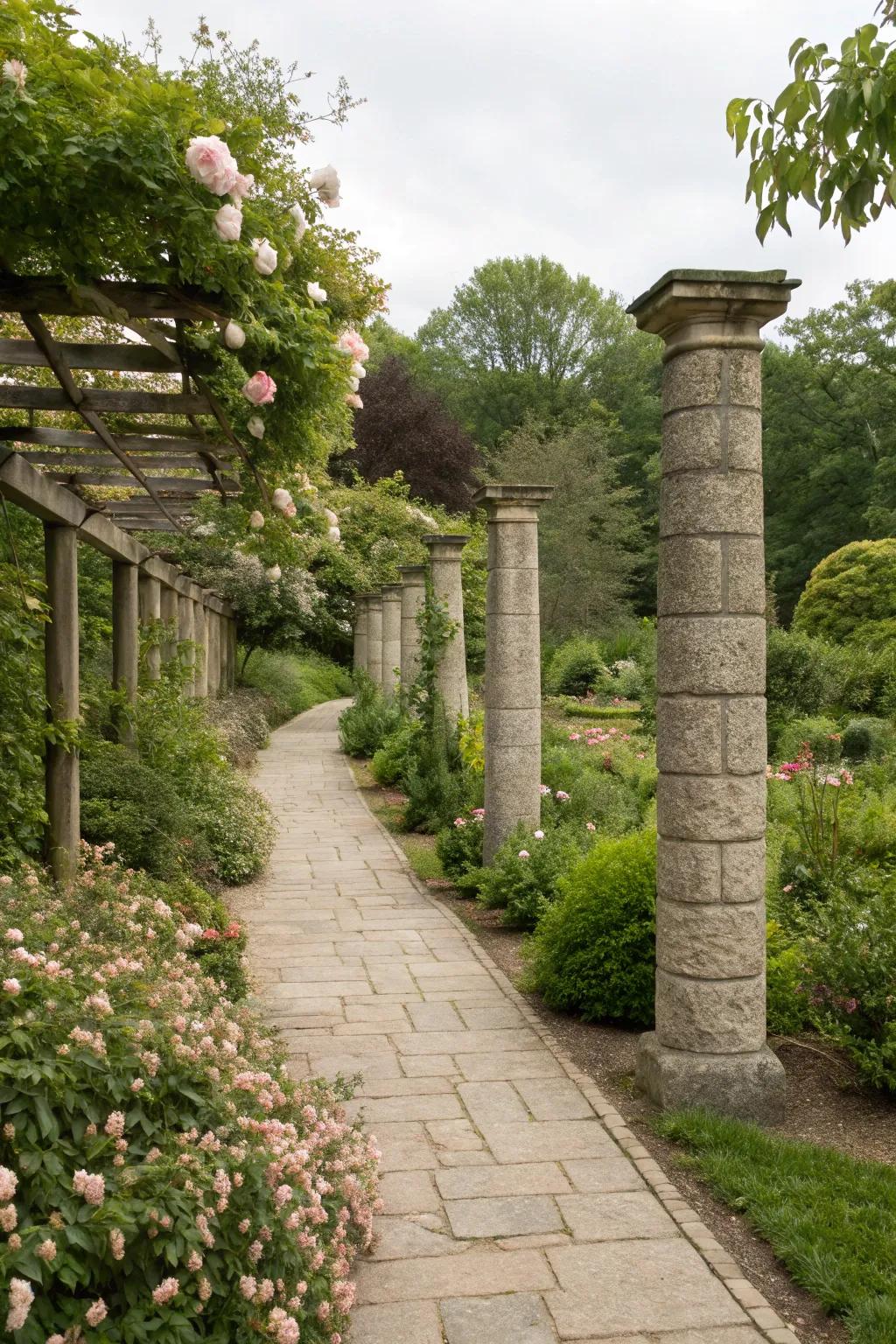 Direct your garden journeys with graceful rock markers.