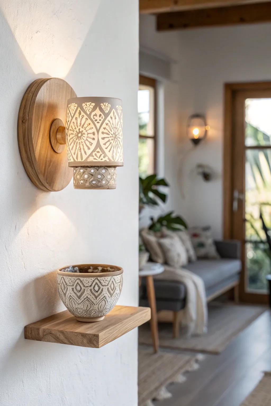 Illuminate your space with the captivating glow of teacup wall flares, where Scandinavian minimalism converges with Bohemian allure.