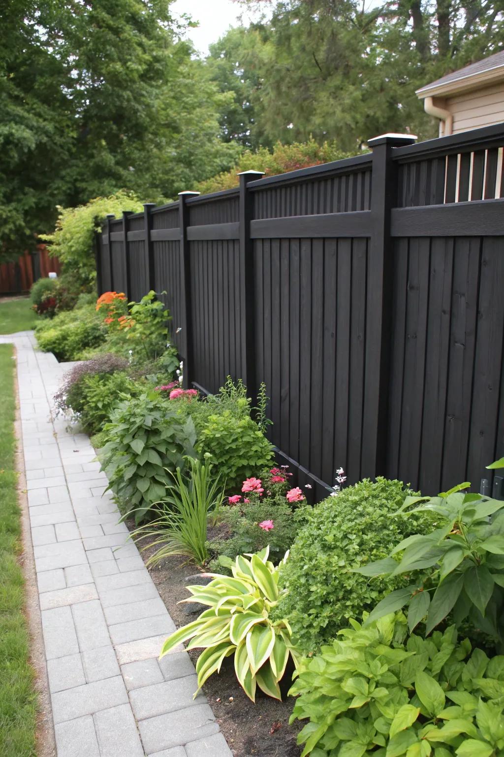 Black barriers offer a striking and sophisticated appearance.