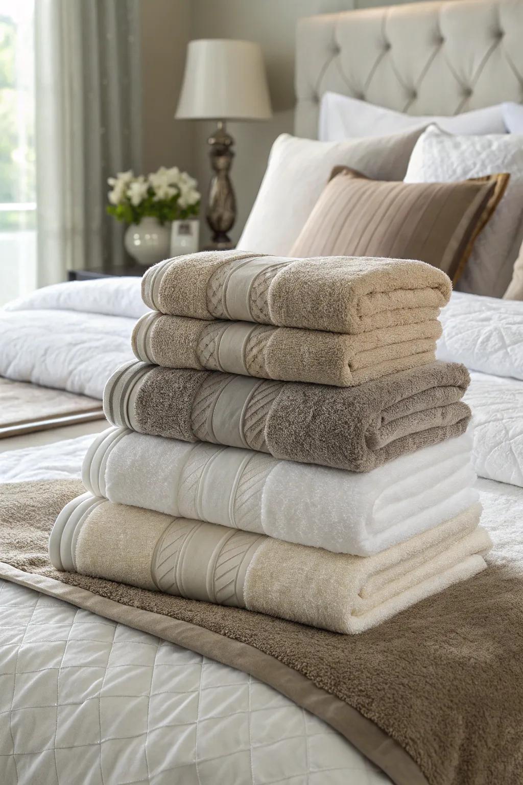 Inject depth through layered plush cloth displays.
