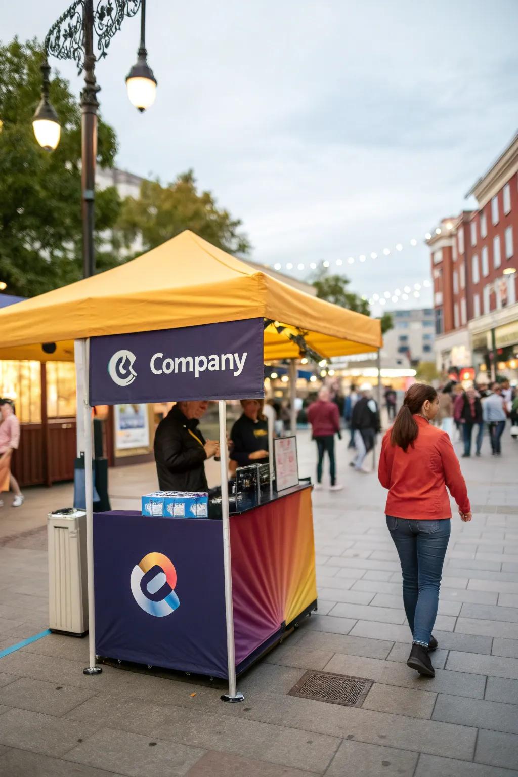 A branded roof offers both use and brand promotion.