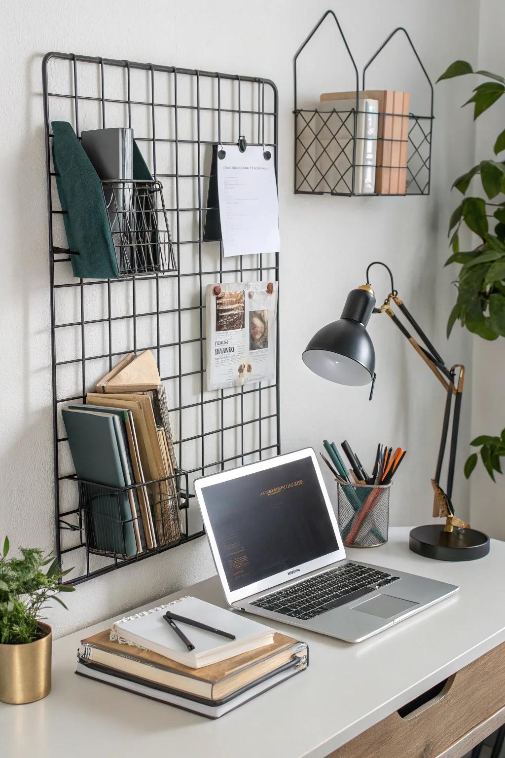 Metallic grids help you stay organized.