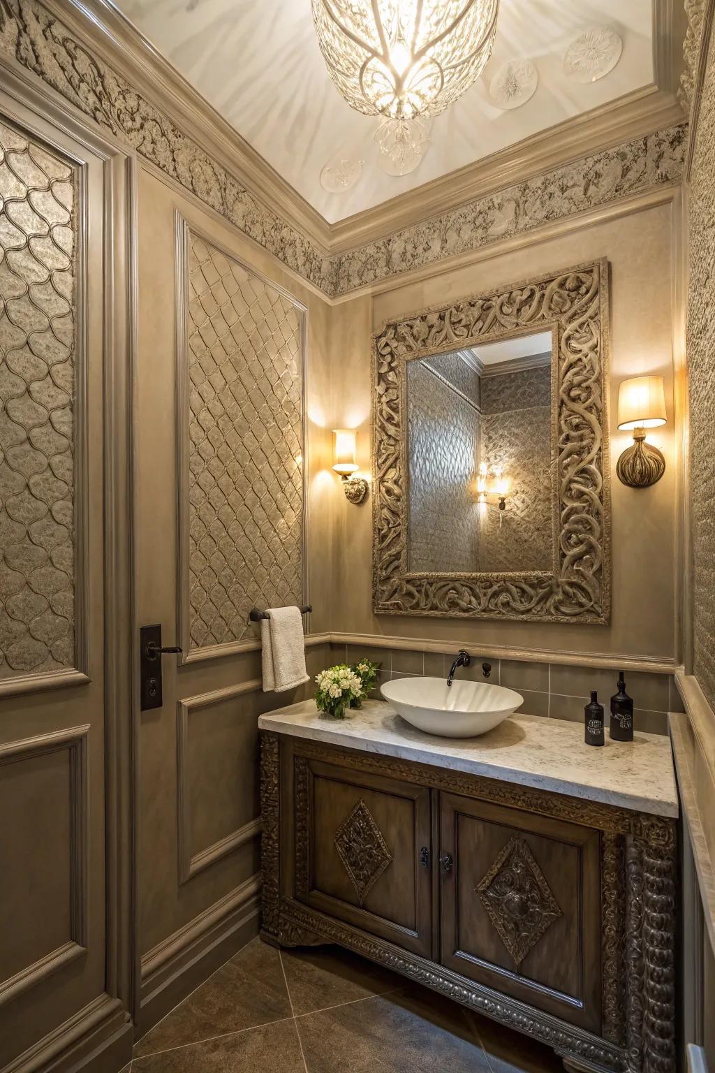 Add dimension with creatively textured walls.