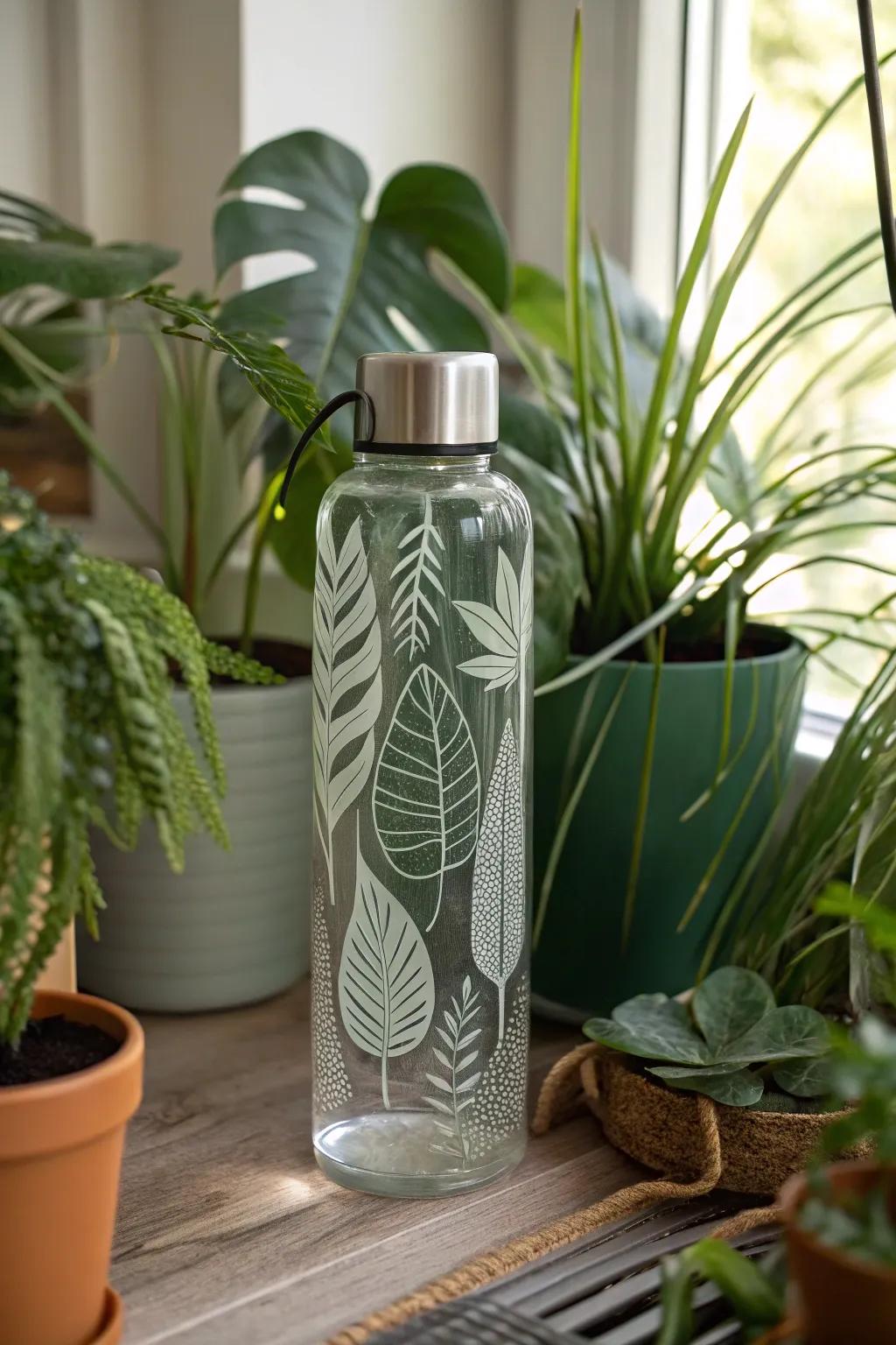 Nature's touch through serene hydration bottle designs.