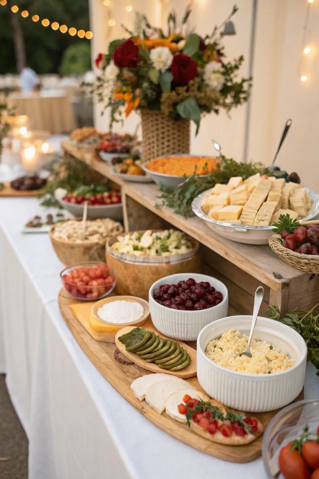 A DIY crostini bar offers a personalized experience.