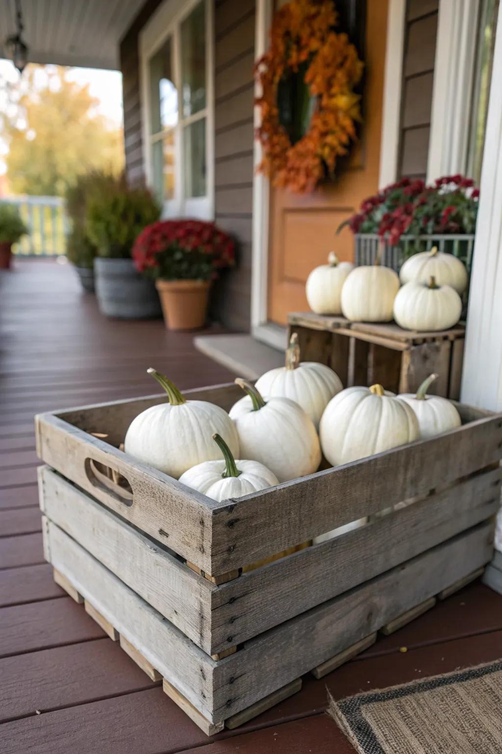 Rustic box display for a farmhouse vibe.