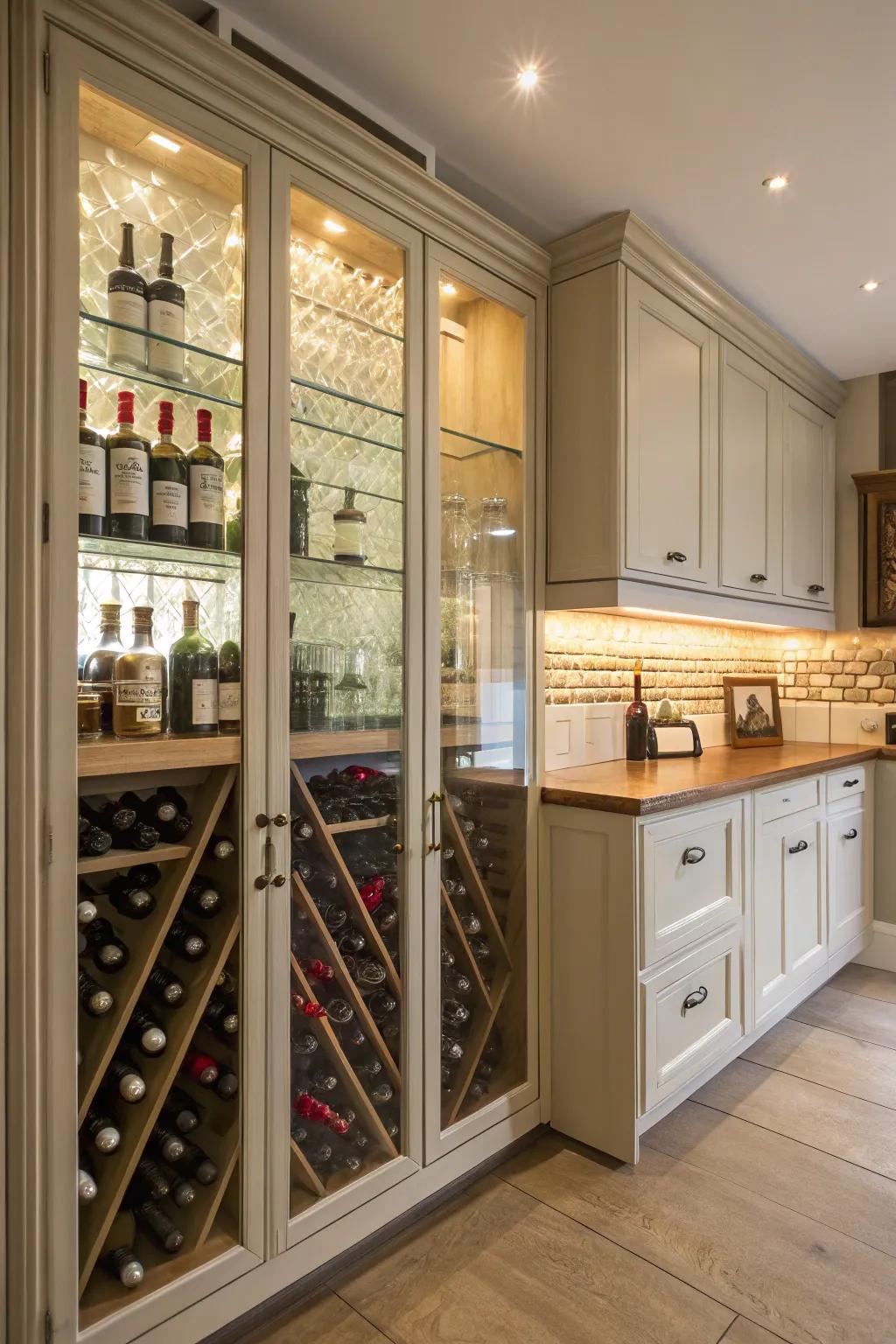 Glass-front cabinets gracefully display and protect your collection.