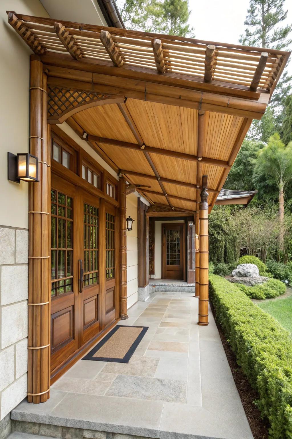 An Asian-motif shelter for a tranquil ambiance.