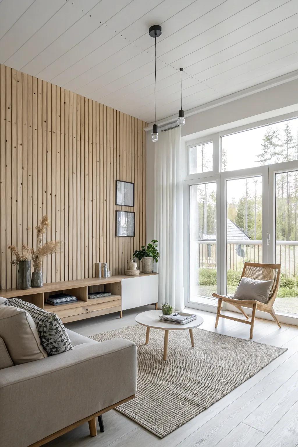 Realize peace through Nordic wood elements.