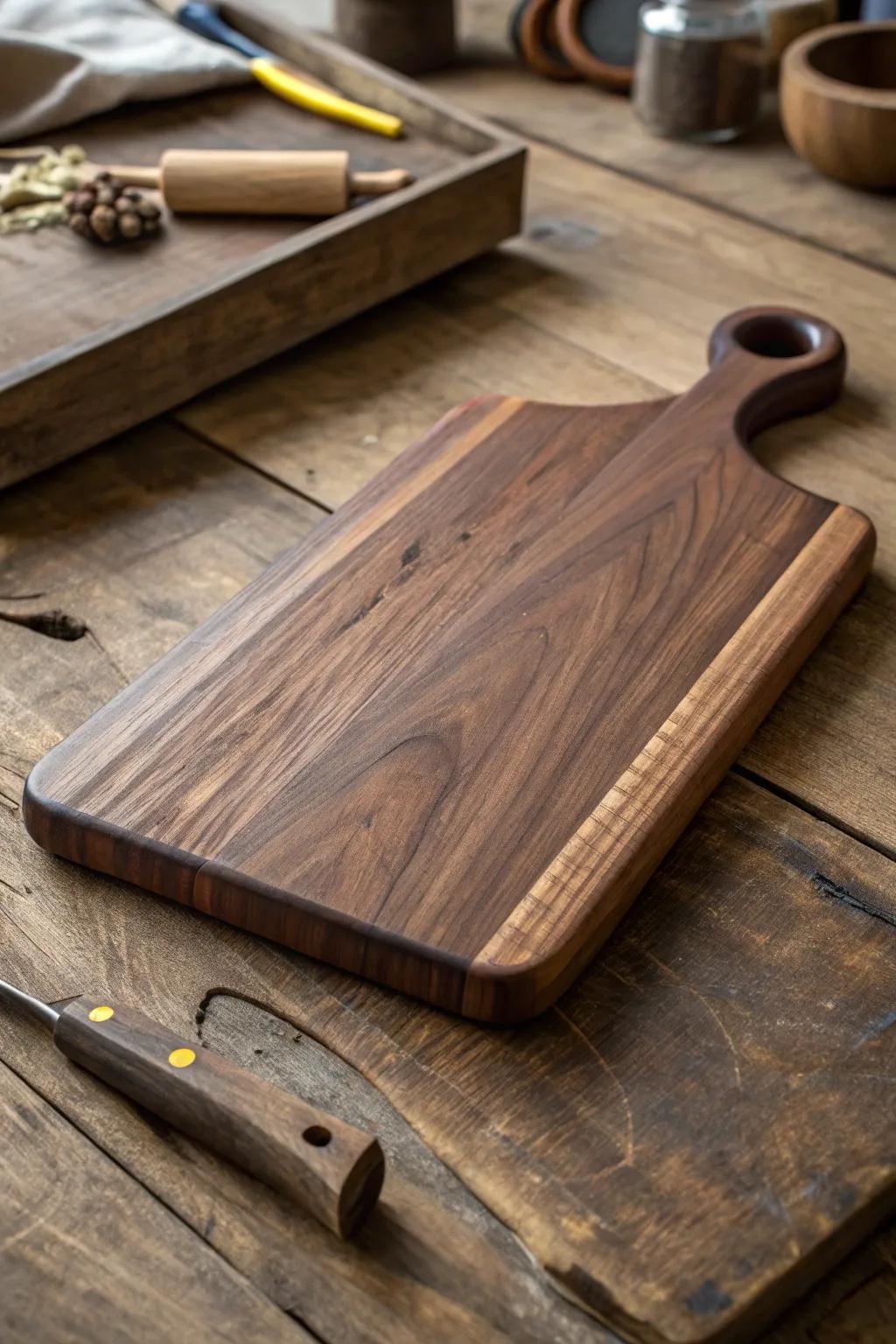 Crafted Elegance: Elevate your kitchen with a bespoke wooden cutting board.