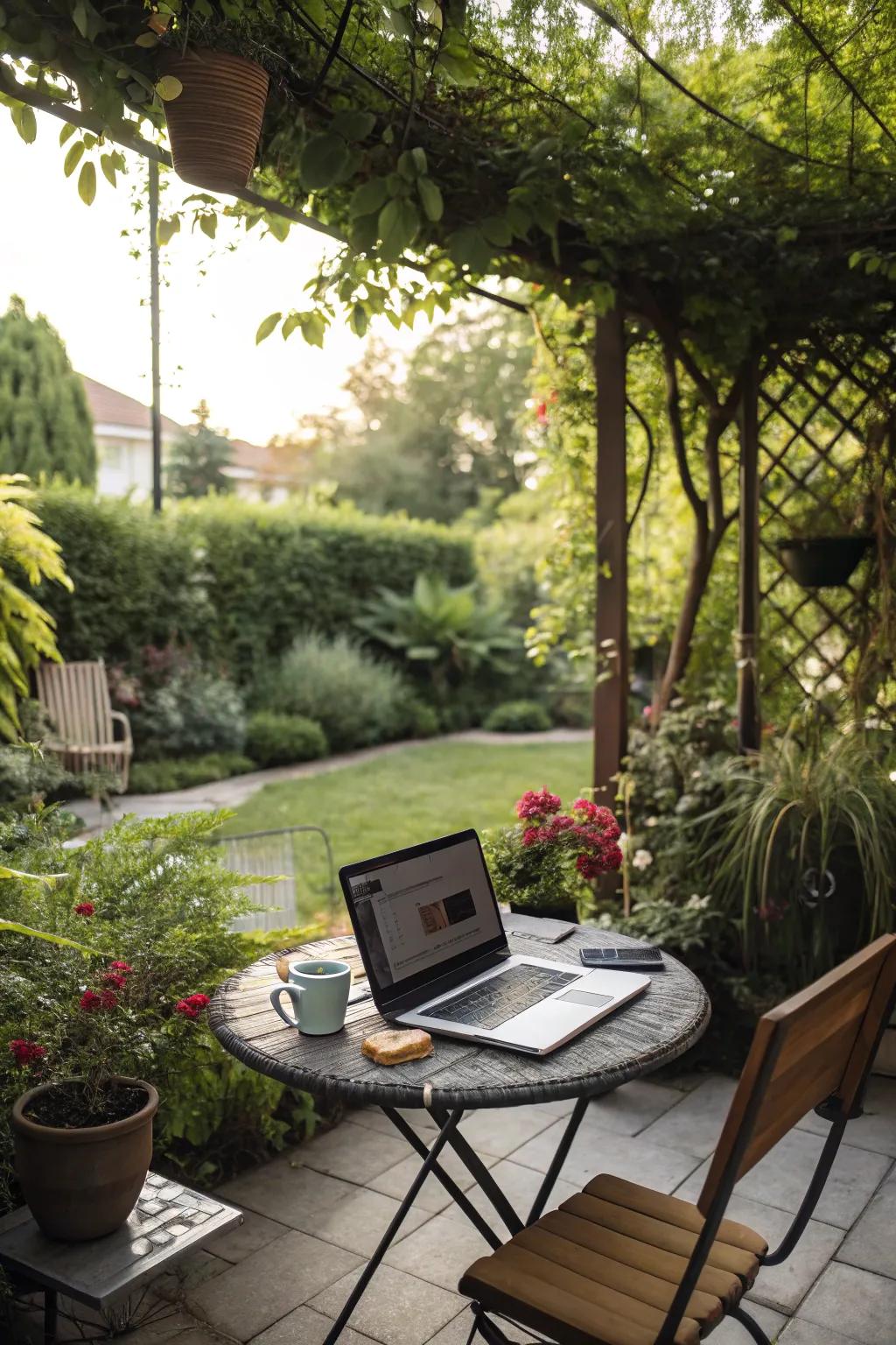 An outdoor workspace to refresh your mind and spirit.