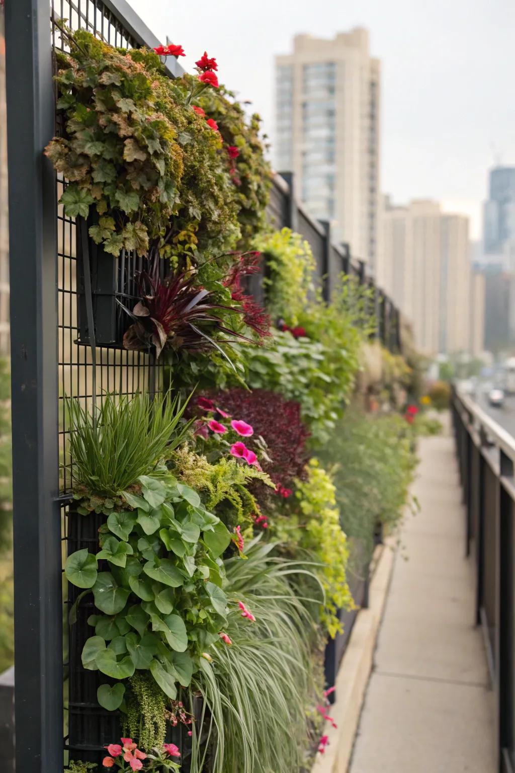 A wall garden that makes the most of wall space.