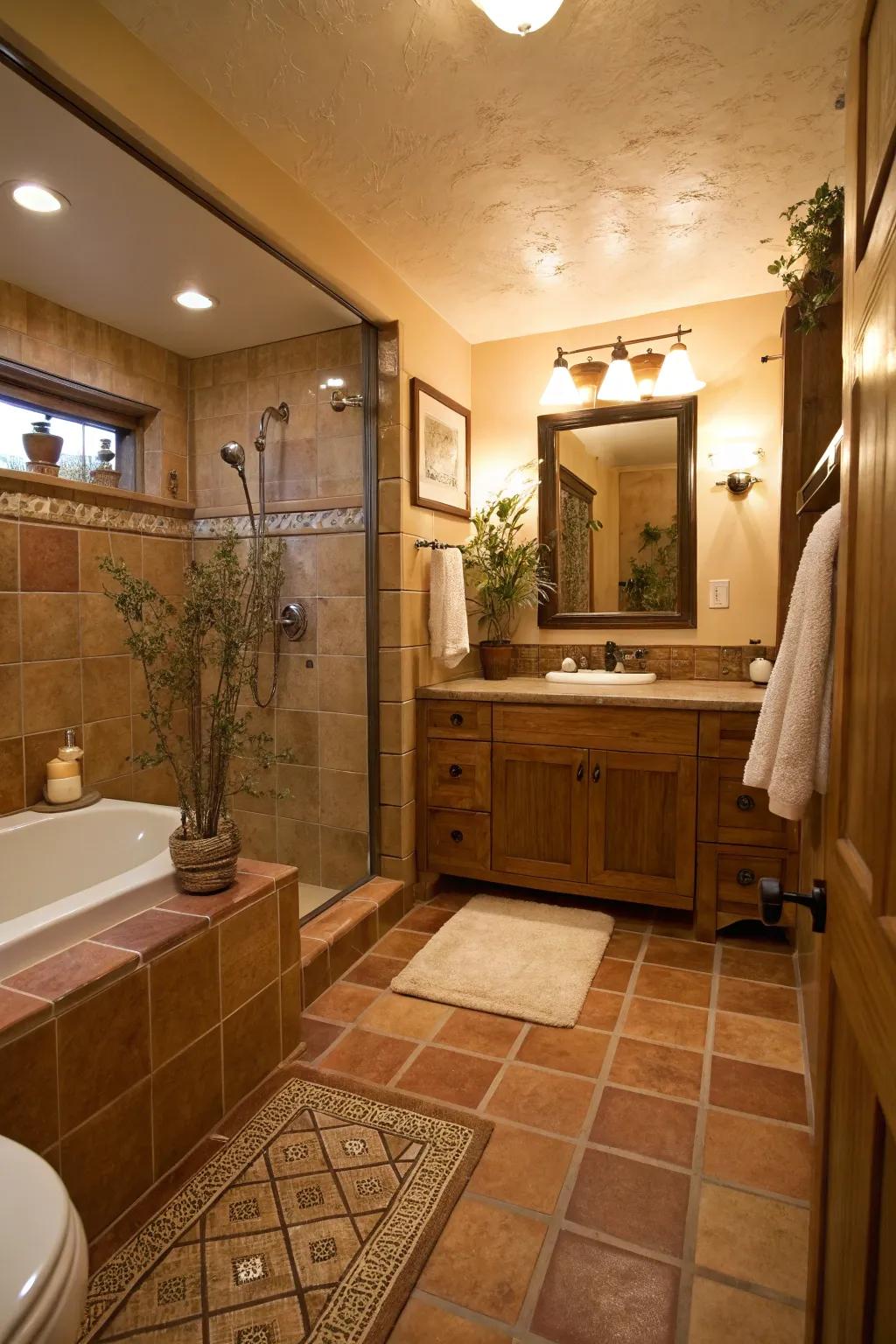 Underfloor heating adds luxury and comfort to the bathroom.