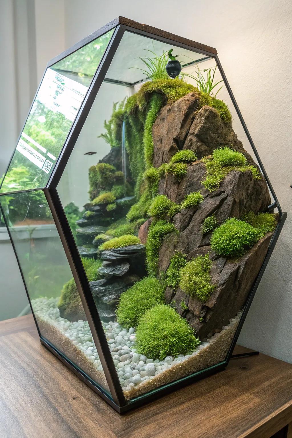Add dimension using a mysterious vegetated bluff design.