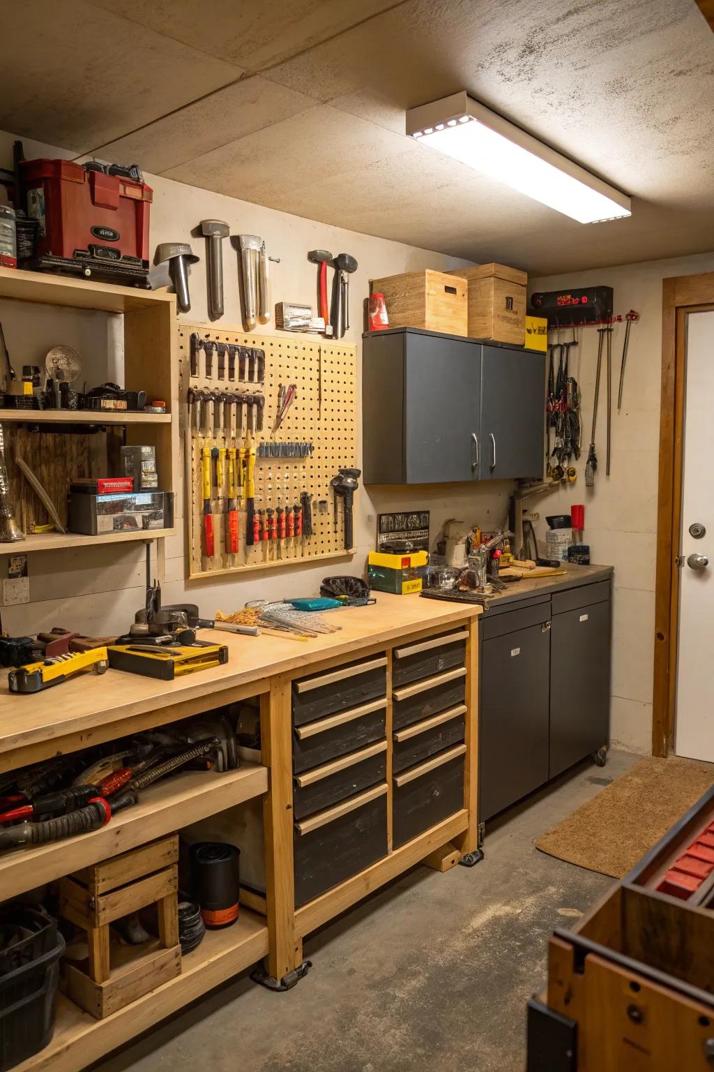 Pursue your hobbies in a dedicated workshop area.