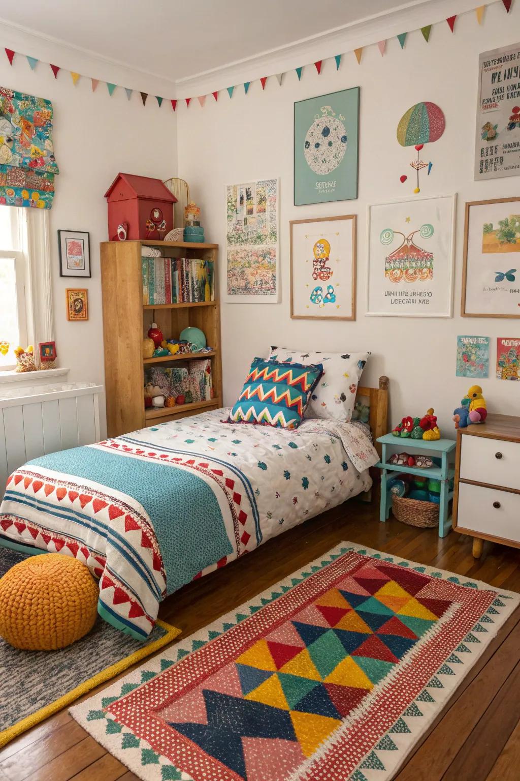 Patterns that inject playful charm into the room.