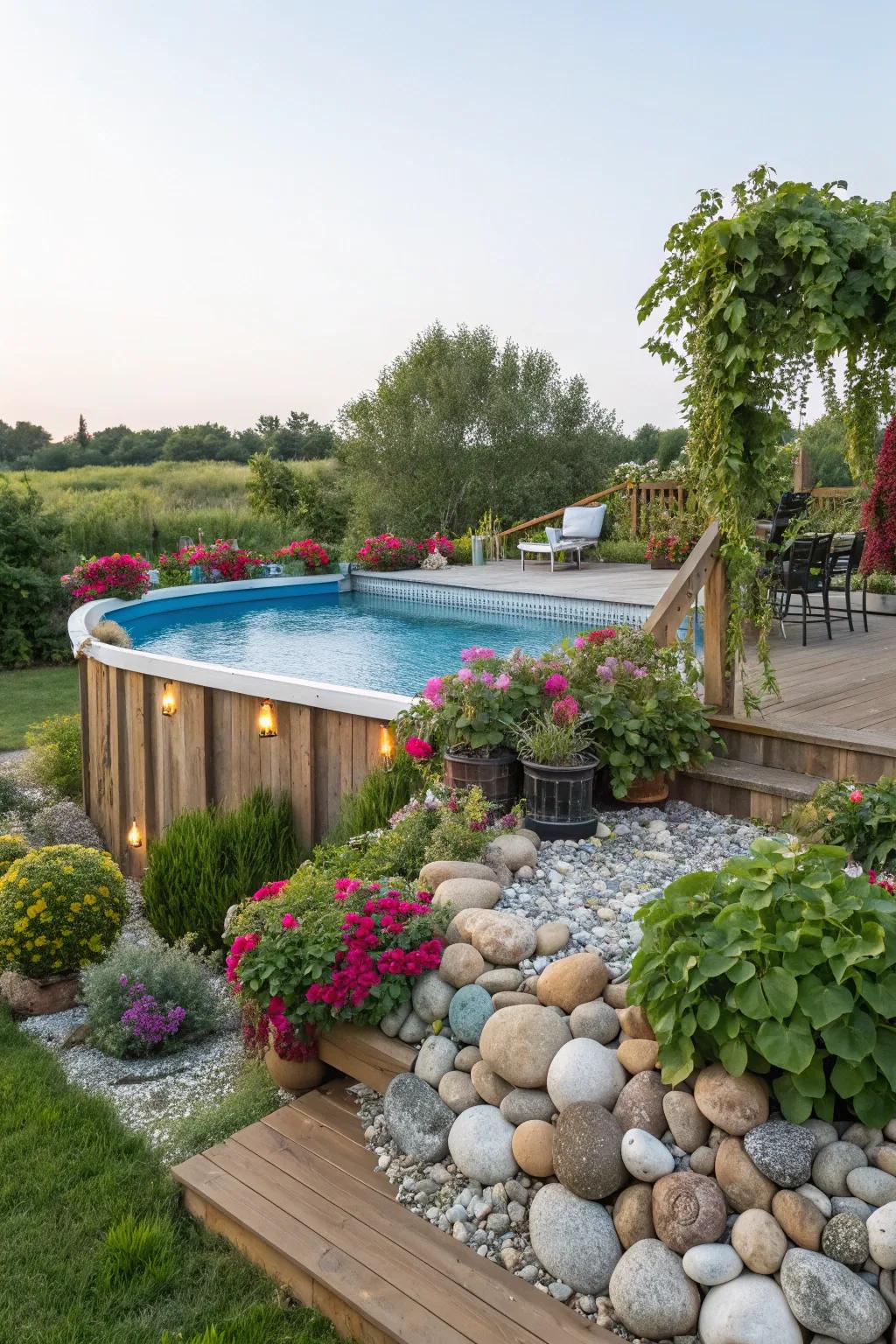 Improve your pool deck with thoughtful landscaping.