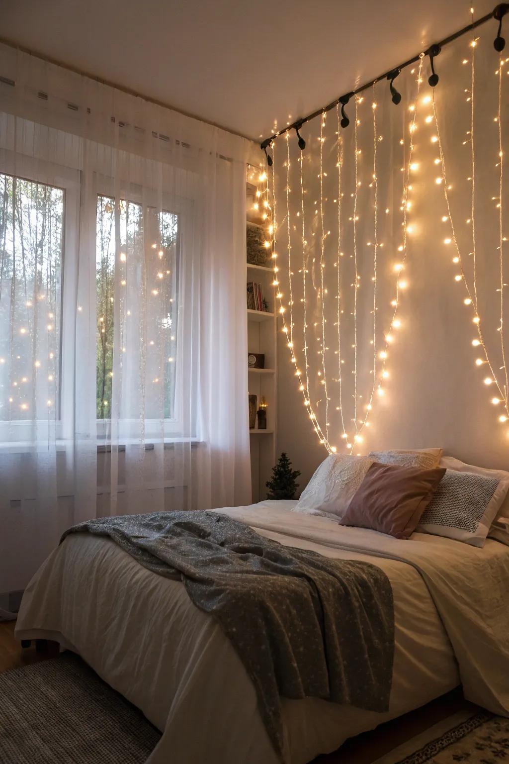 Create an ethereal backdrop with a light curtain.