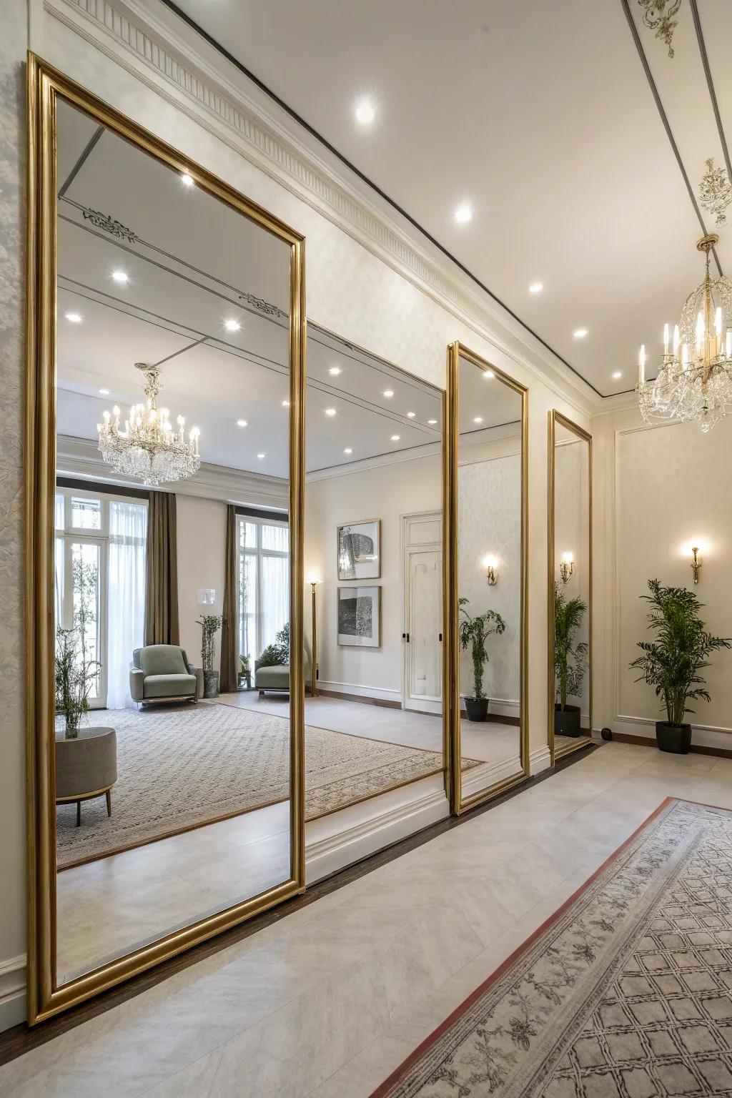 Mirrors can elevate the impression of space and light.