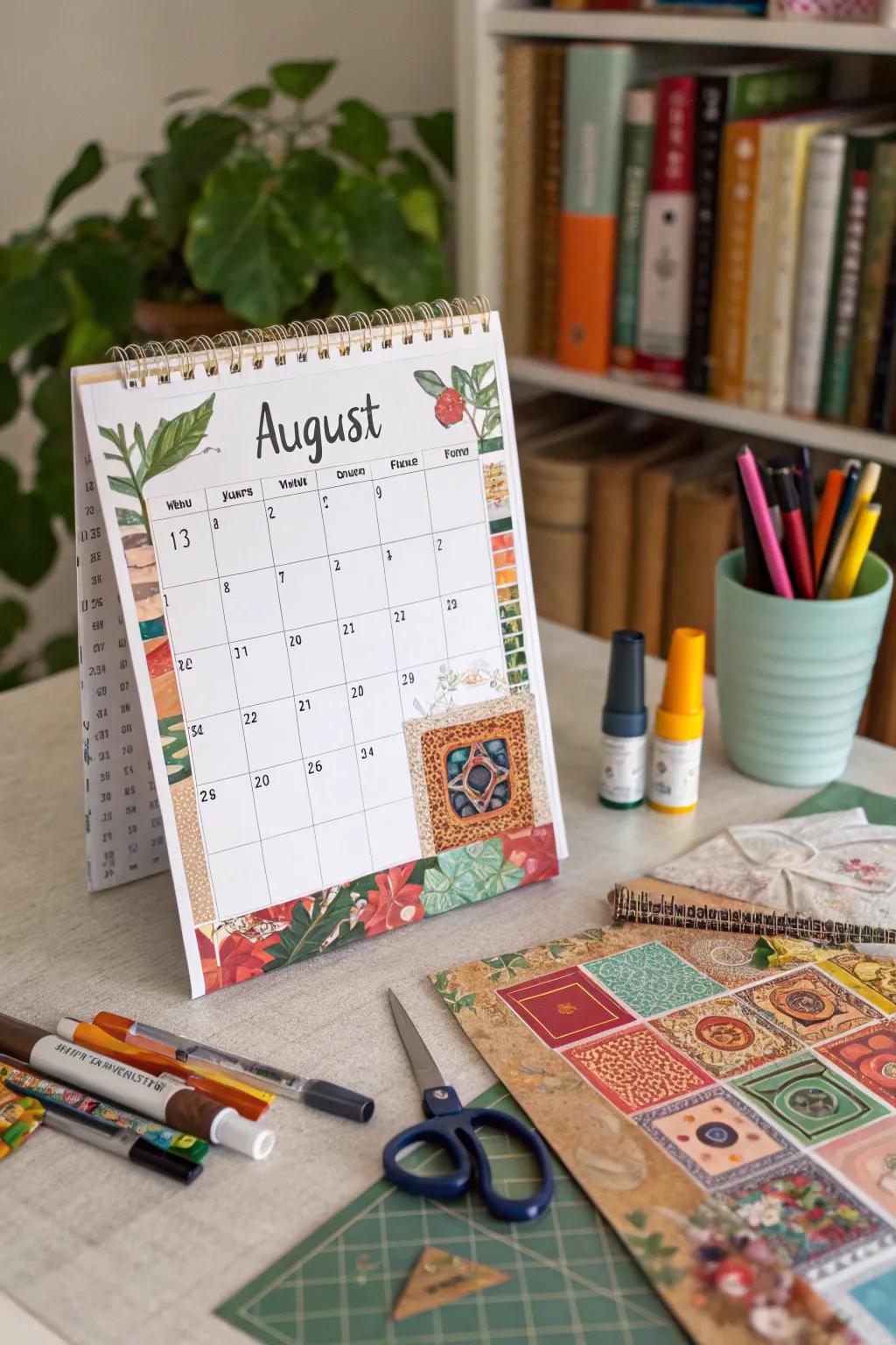 Express your inventiveness via ingenious patchworks on your calendar.