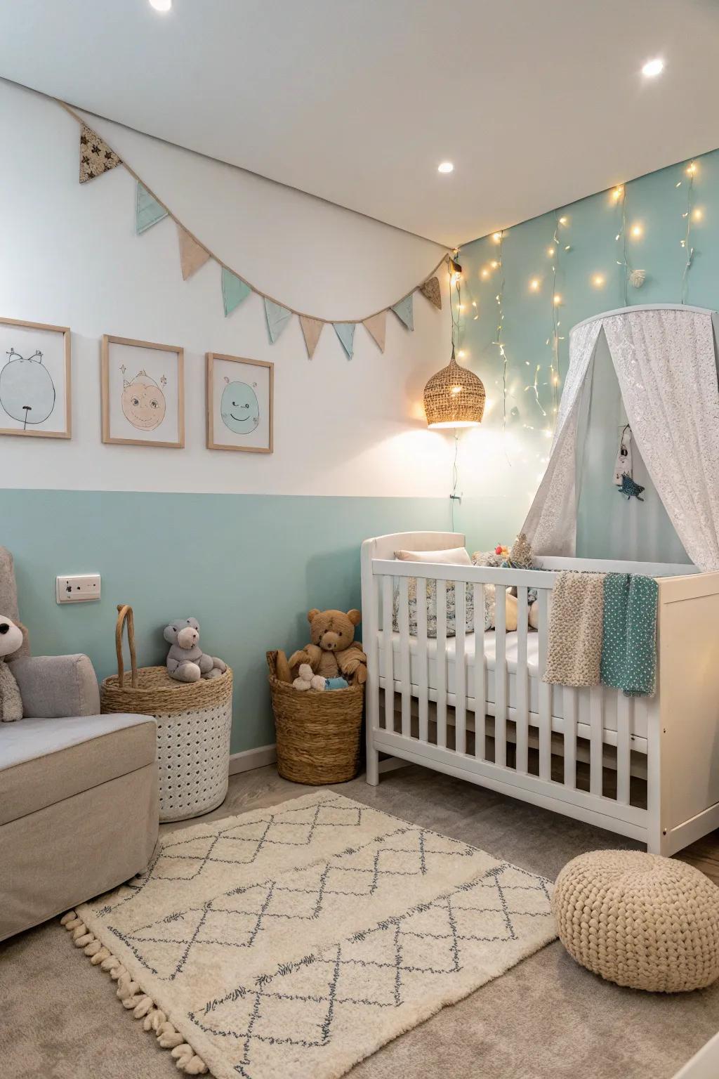 Double color walls look good.