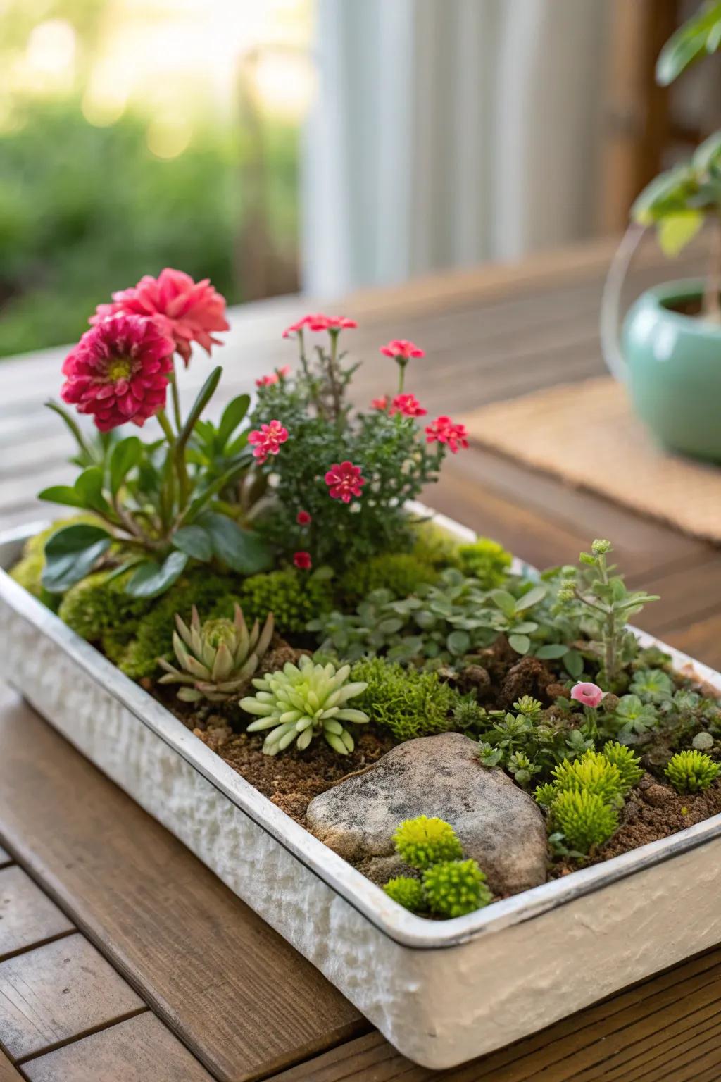 A charming small earth centerpiece