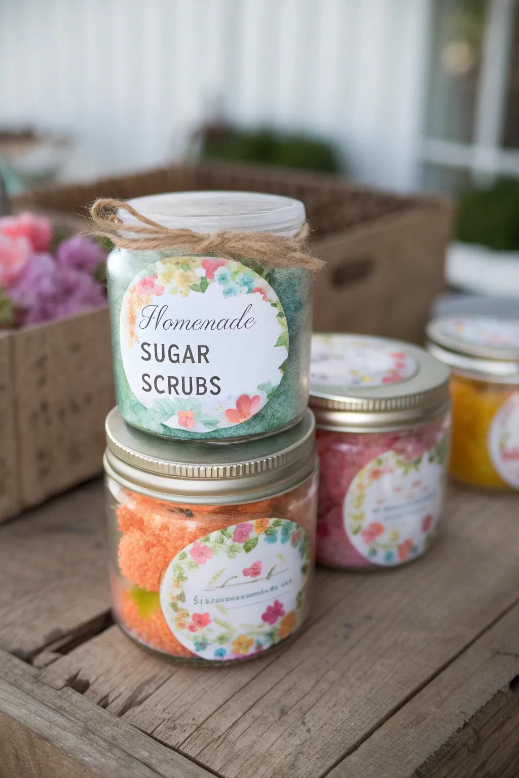 Handcrafted sugar polishes provide a luxurious and thoughtful token idea.