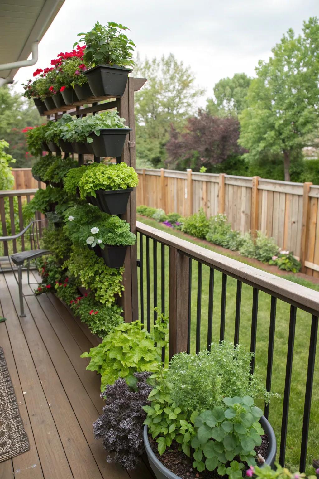 Vertical gardens make use of limited space creatively.