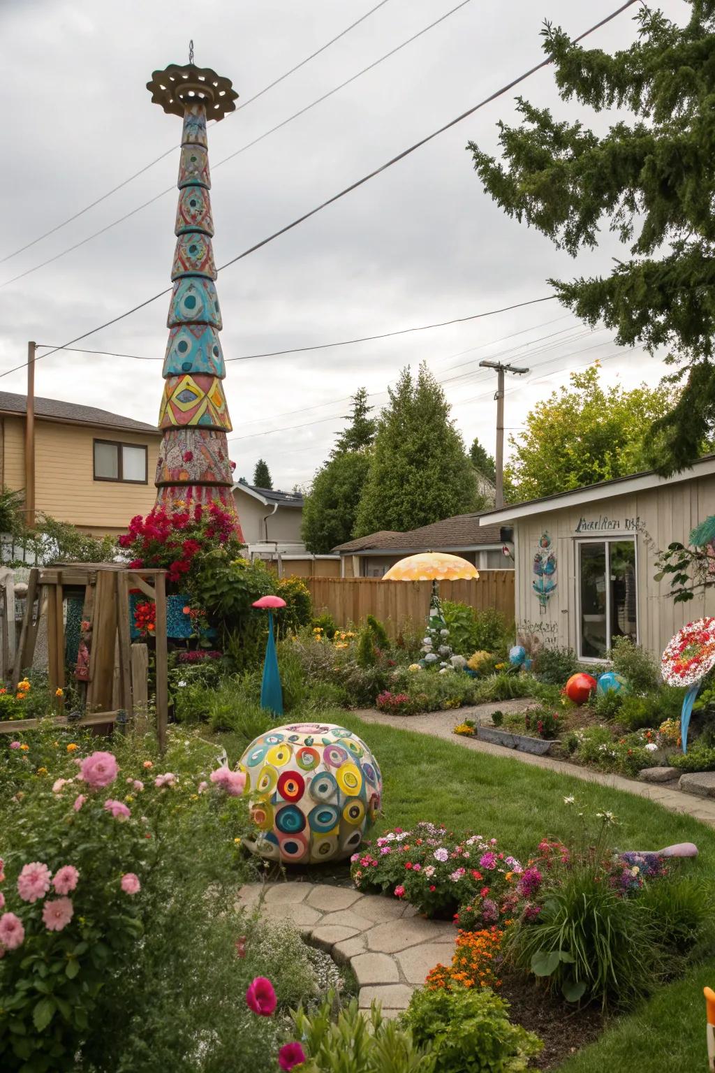 Creative decor adds distinct charm to your backyard.