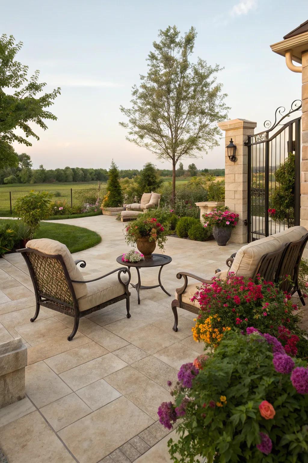 Tiles bring luxurious Mediterranean grace to patios.