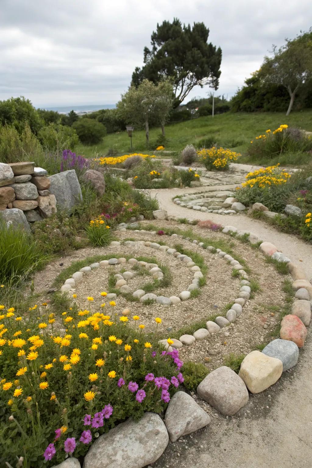 Art installations employing weathered stones highlight ingenuity.