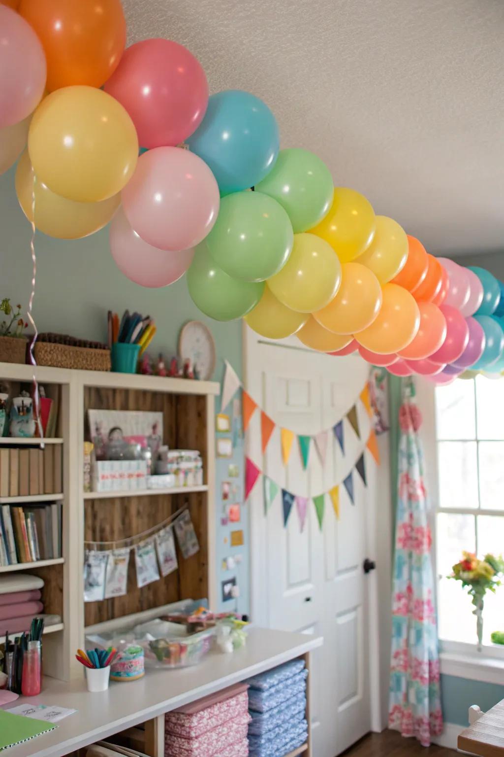 A dynamic DIY balloon garland for personal, custom decor.