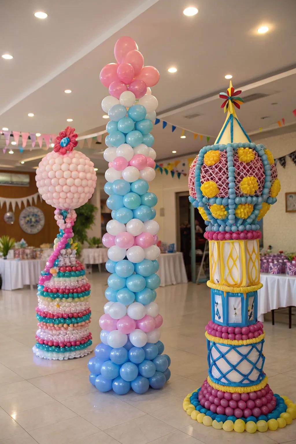 Intricate balloon sculptures introduce a creative accent to any event.