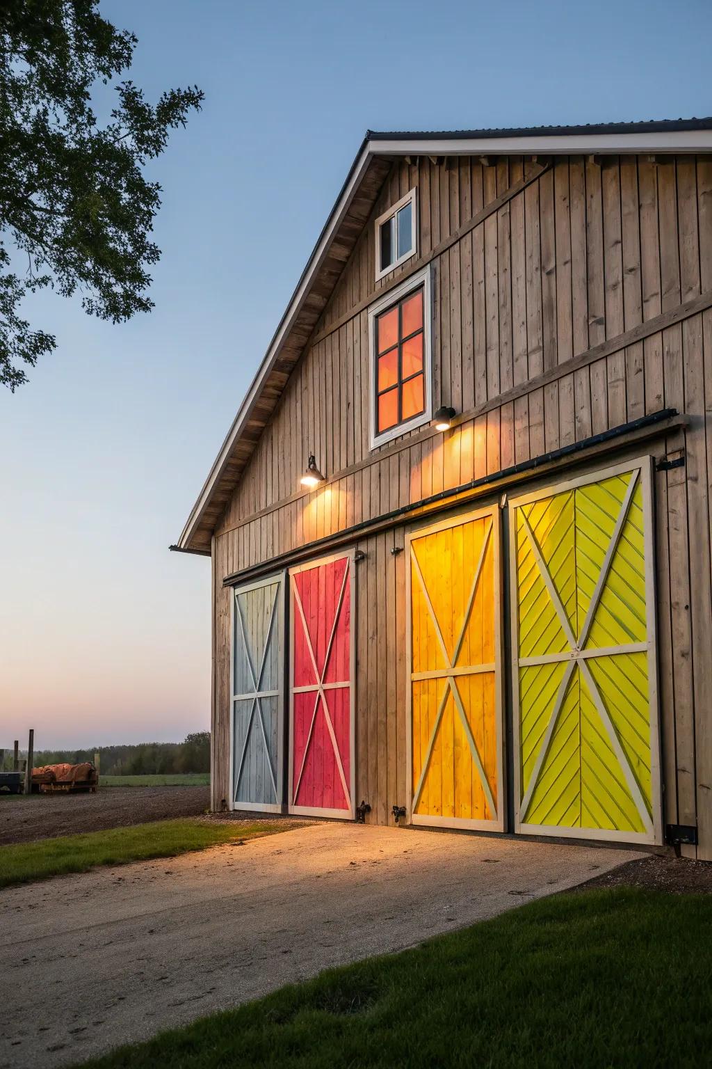Unique barn boards add a striking impression to any barn.