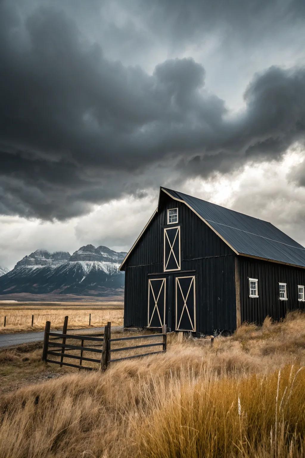 A barn with striking black siding redefines modern elegance.