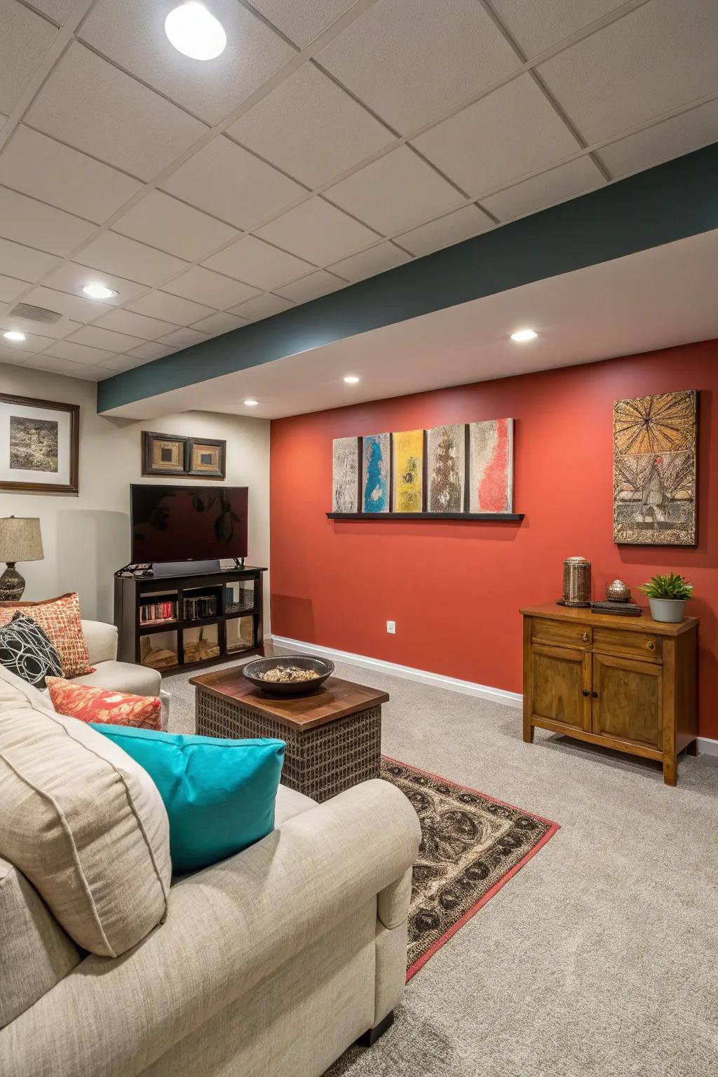 Accent walls add depth and visual interest.