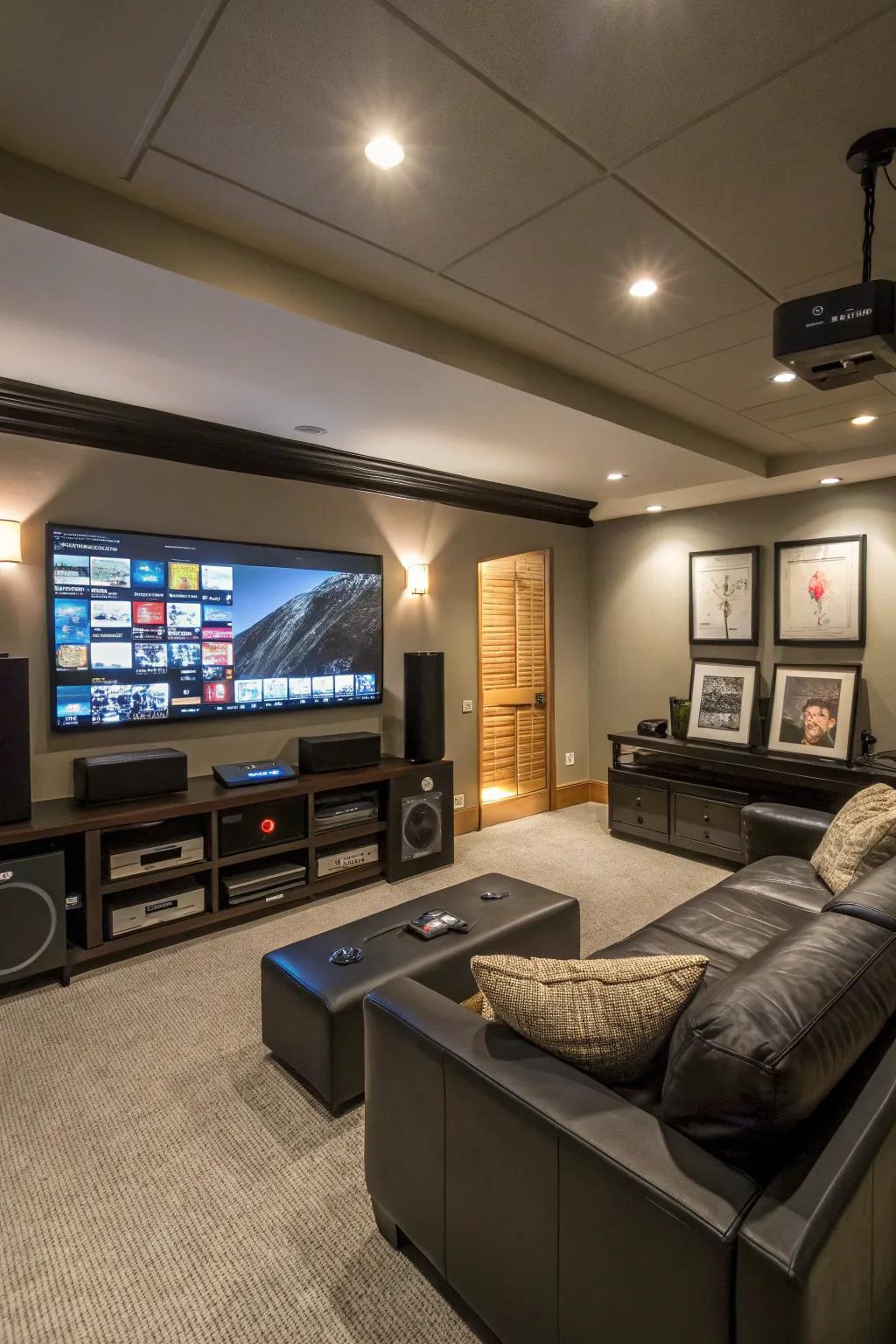 Using smart home accessories allows for simple use of your media room's features.