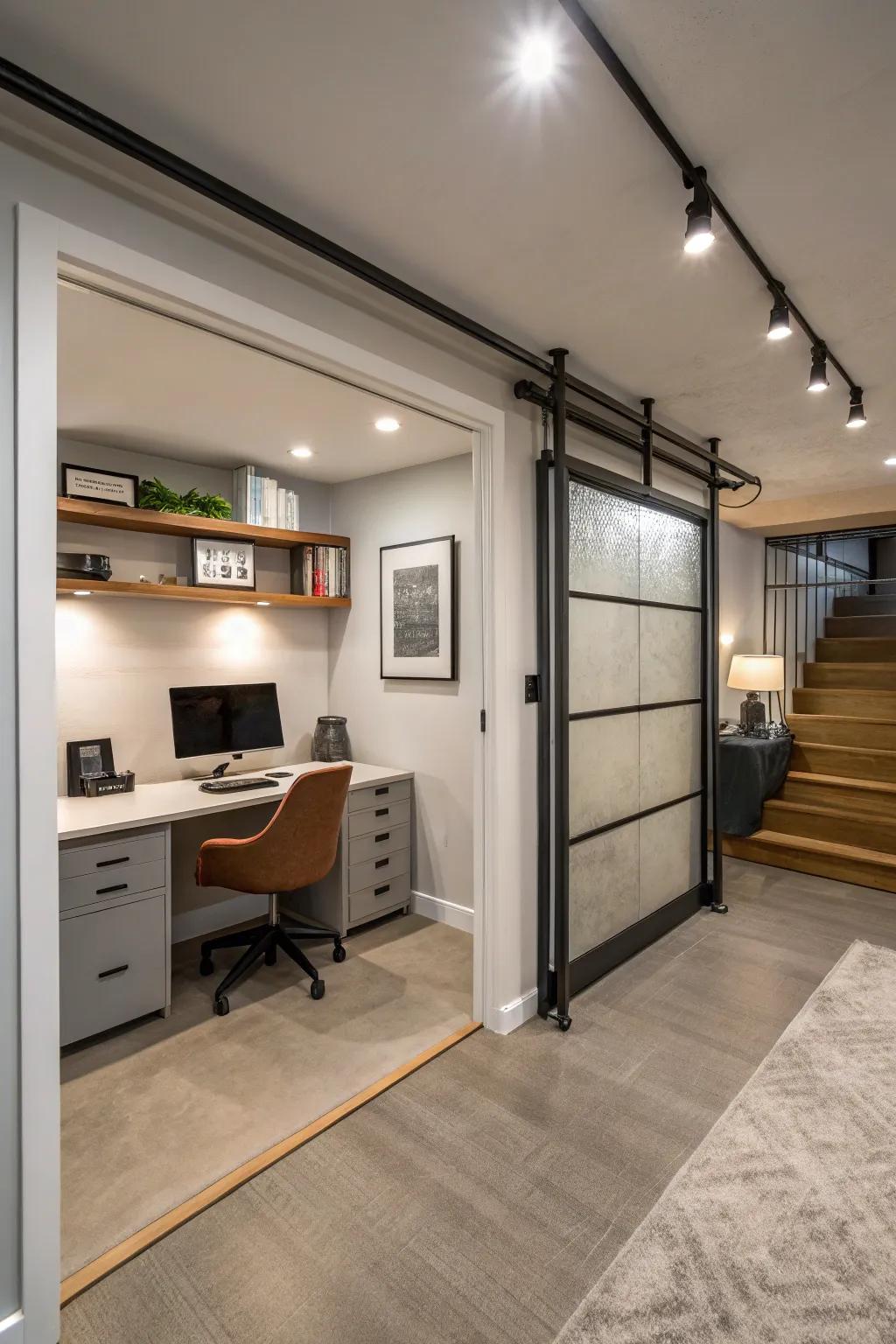 Sliding doors offer privacy without compromising space.