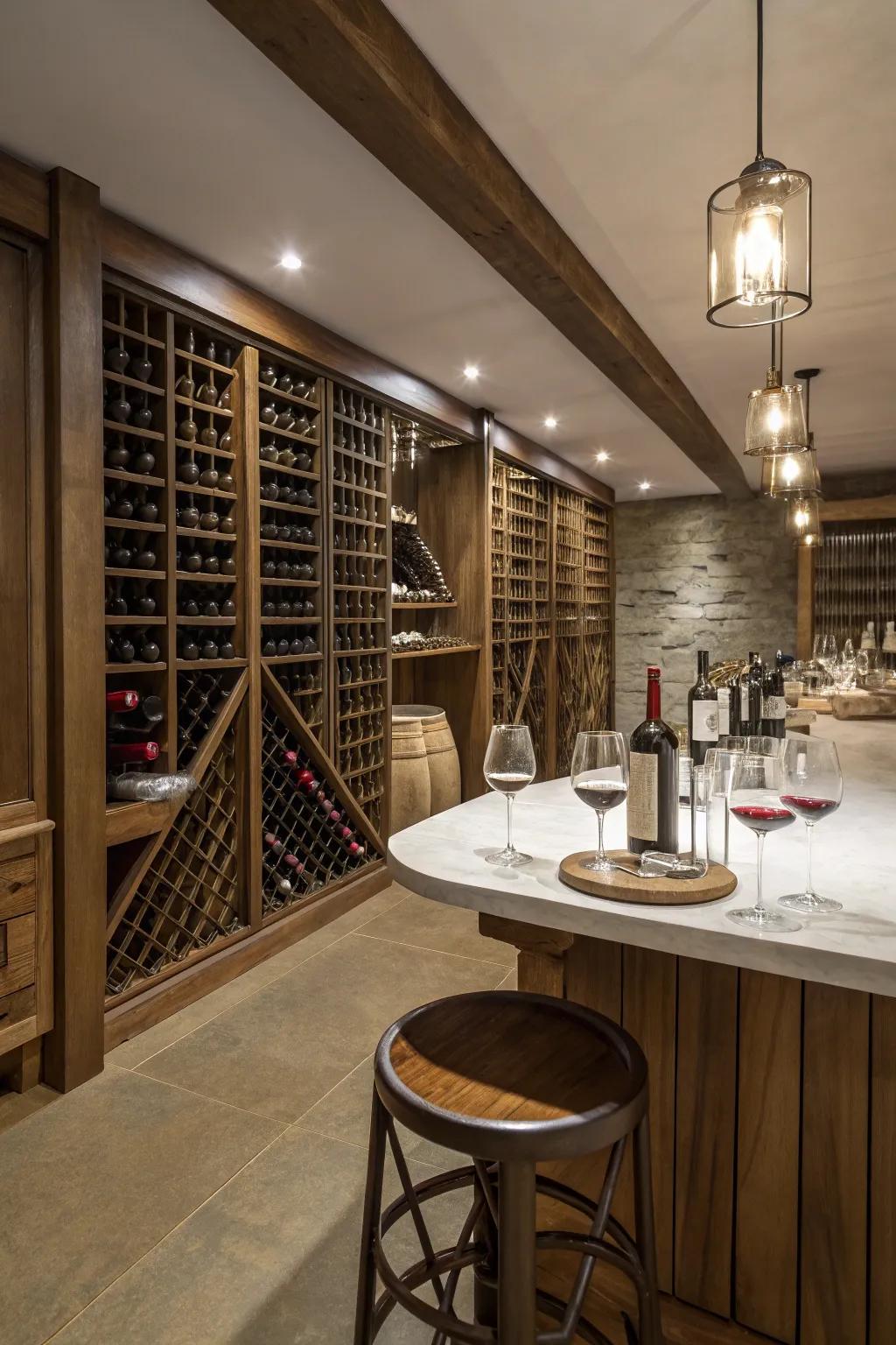 A sophisticated nook for wine lovers.