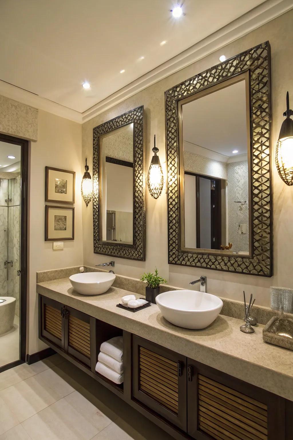 Elegant mirrors reflect design and practicality.