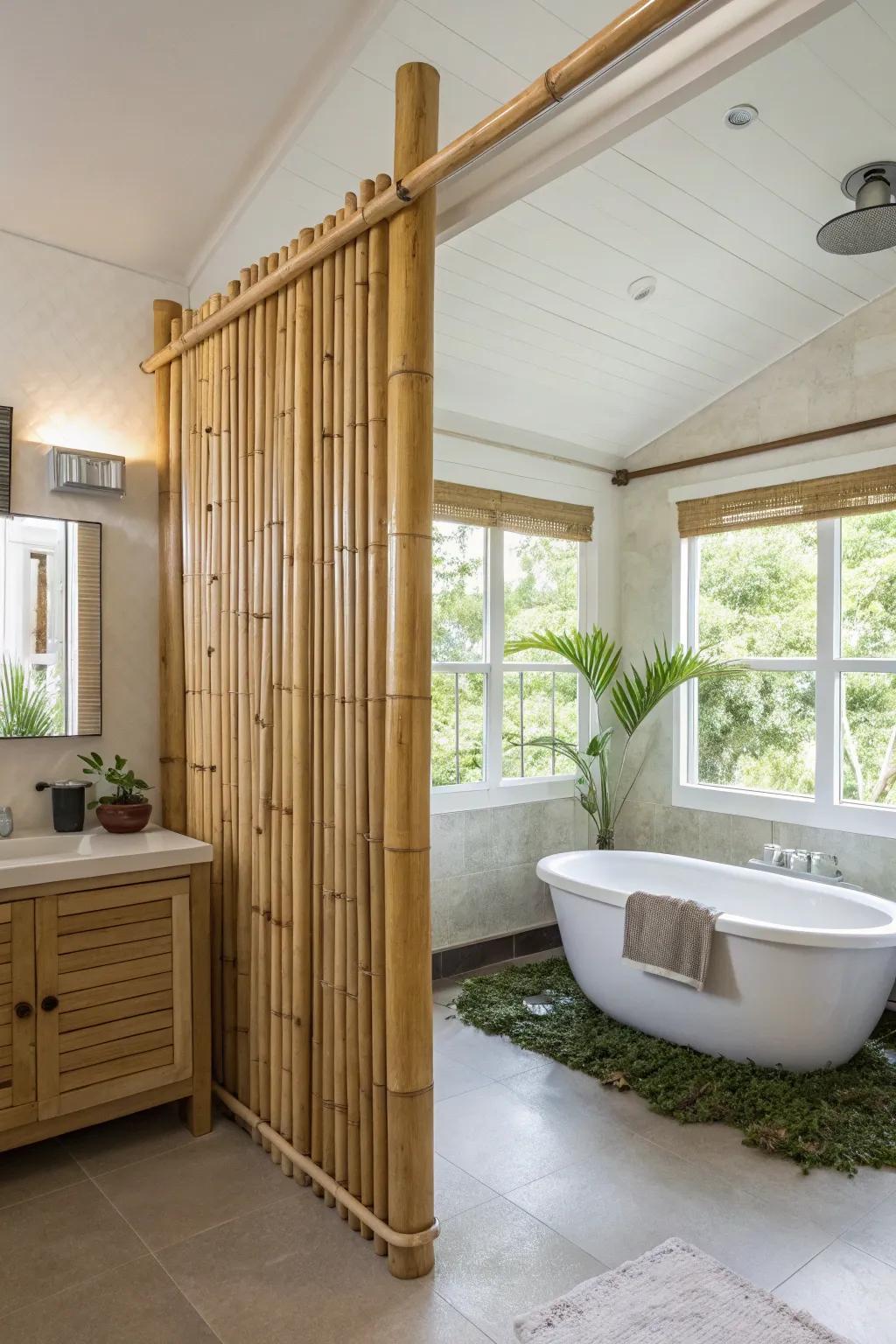 Bamboo dividers blend sustainability with natural beauty.