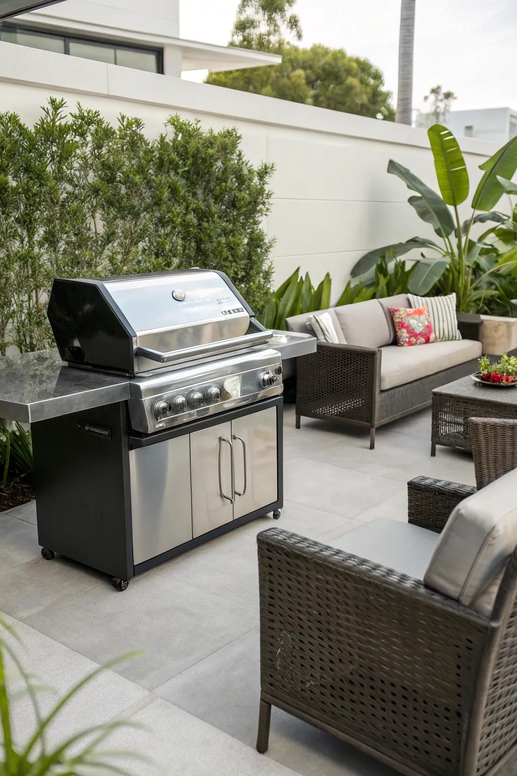 Modern elegance with a transparent-front grill.